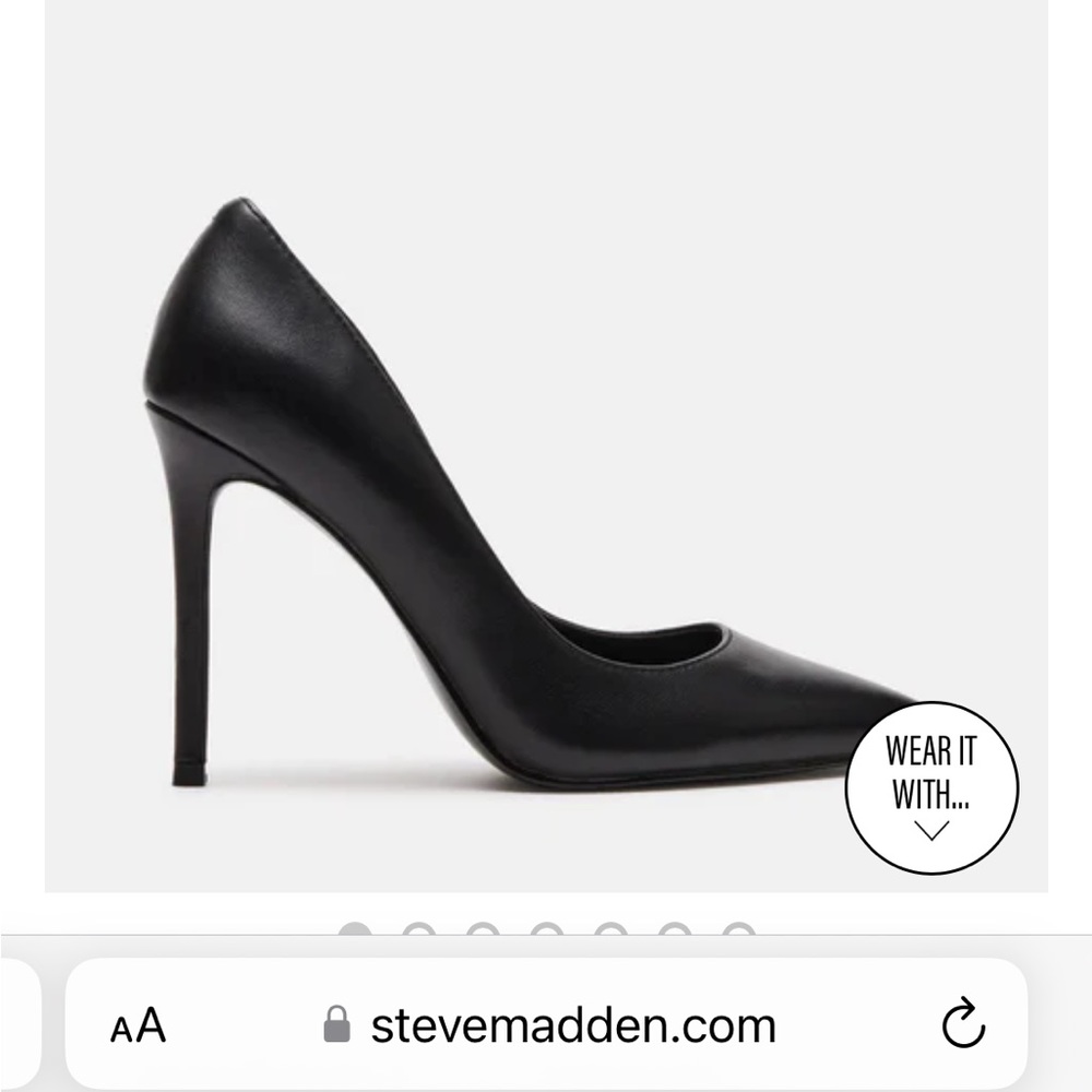 Steve Madden Evelyn Black Leather Heel- brand new